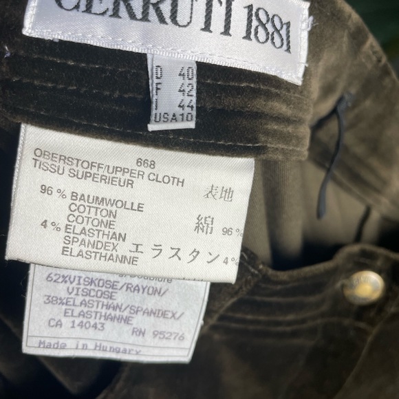 Cerruti 1881 High Waisted Velvet Pants - Picture 5 of 7